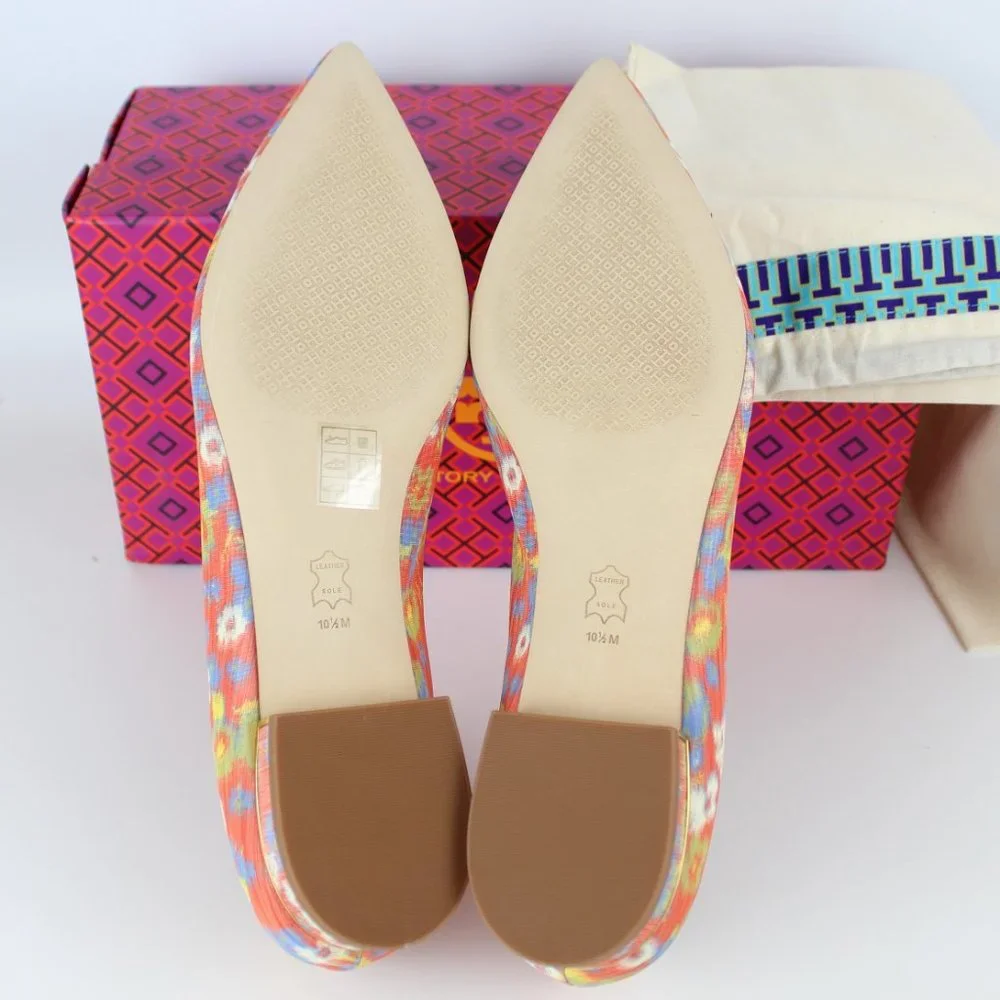 NEW Tory Burch Gigi Floral Ballet Flats, US 10.5M, Pointed Toe